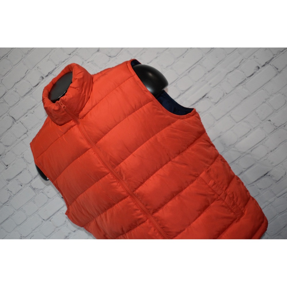 Gap Puffer Vest Mens XL Orange Quilted Full Zip Sleeveless Padded Pockets NEW